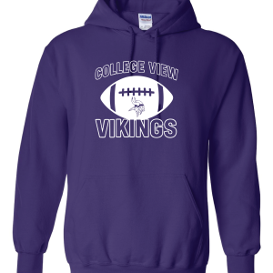 Purple College View Football Hoodie