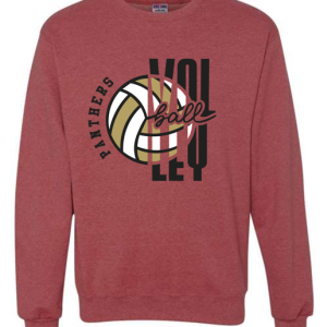 DCMS Volleyball- Heather Red Crewneck